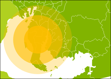 愛知県知多郡（知多半島）　地図　画像